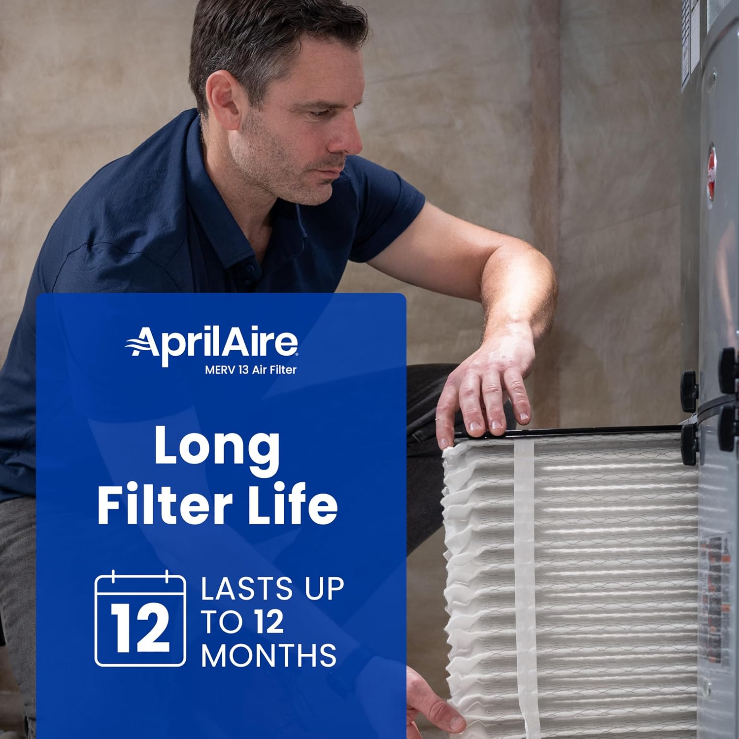 Genuine AprilAire 413 Replacement Filter for AprilAire Whole House Air Purifiers - MERV 13, Healthy Home Allergy, 16x25x4 Air Filter (Pack of 4)