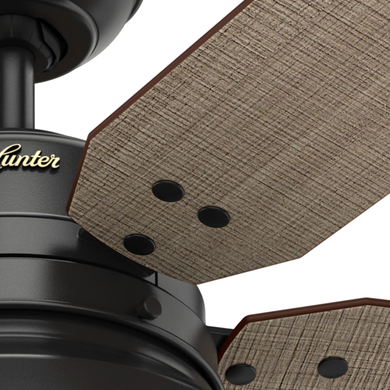 Hunter 52 inch Outdoor or Indoor Ceiling Fan with LED Light - Black Rustic Ceiling Fan with Pull Chain, For Bedroom, Living Room, or Patio, Standard Mount, No Remote - Mill Valley 59307, Matte Black