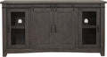 Martin Svensson Home 65' Solid Pine Wood Entertainment Center with Storage. Rustic TV Stand for TVs up to 70.' Sliding Doors, Adjustable Shelves & Cable Management – Gray Finish
