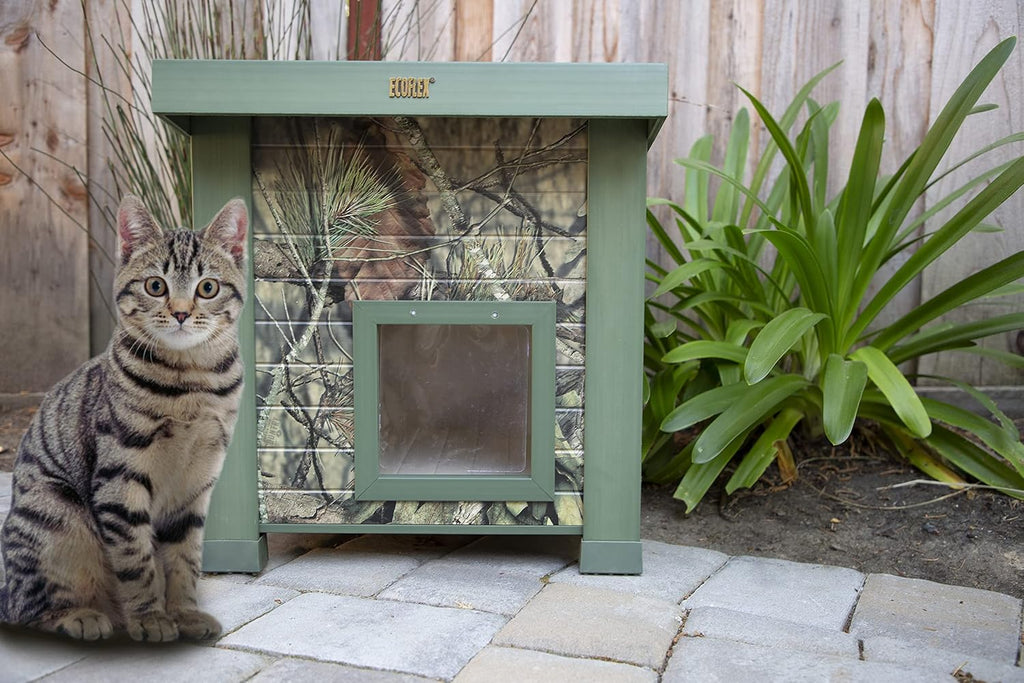 New Age Pet ECOFLEX Outdoor Cat House, Mossy Oak (ECTH351)