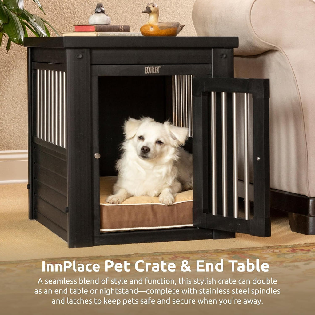 New Age Pet ecoFlex Pet Crate/End Table, Espresso, Small