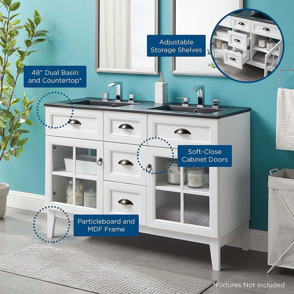 Sink Vanity Cabinet, Wood, White Black, Modern Contemporary, Hotel Bedroom Bathroom Master Suite