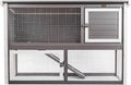New Age Pet ECOFLEX Columbia Rabbit Hutch - Grey, Dual-Level with Denning Space, Easy Assembly, Moisture & Odor Resistant