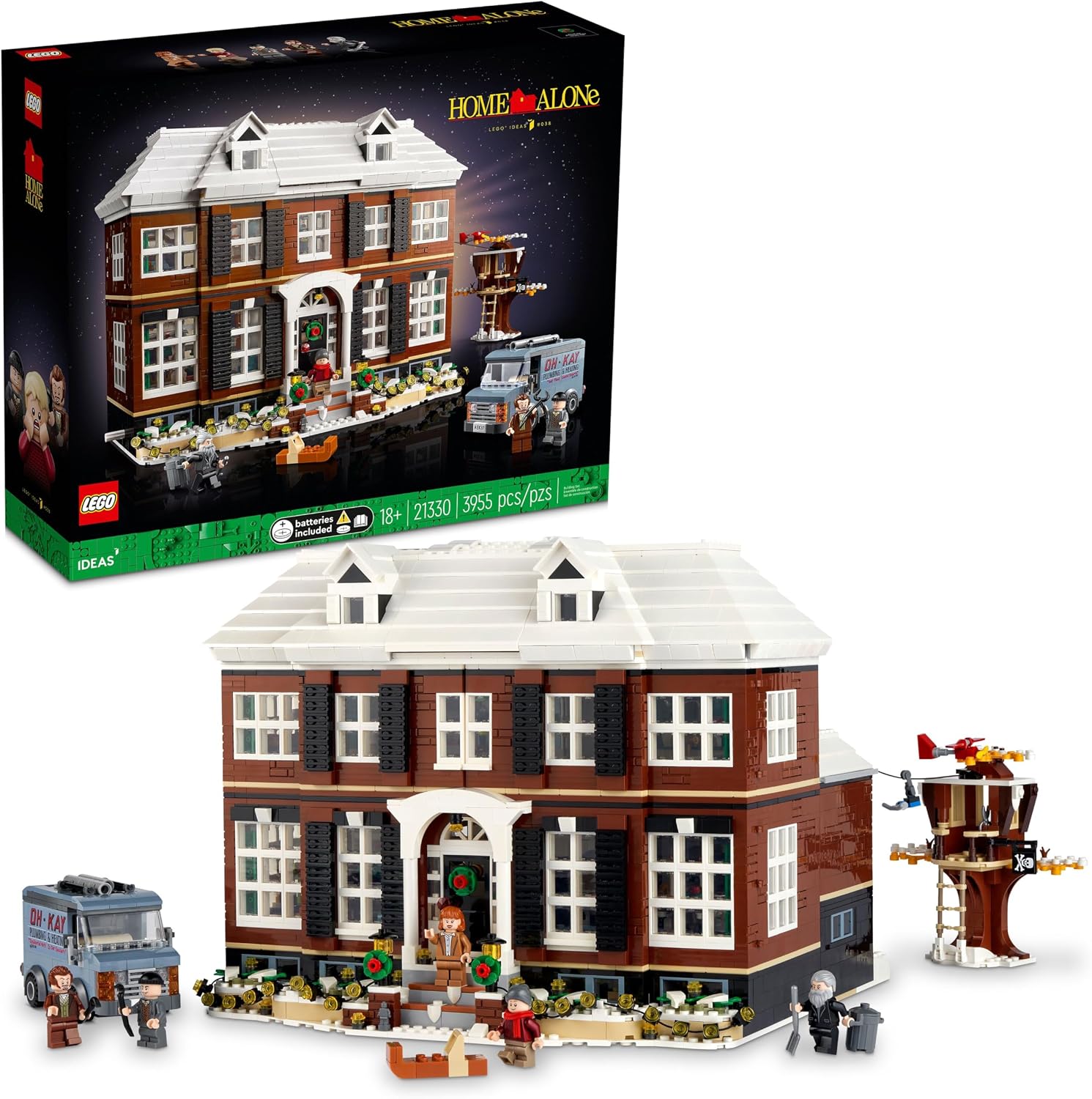 LEGO Ideas Home Alone McCallisters' House Building Set for Adults - Collectible Movie Model Kit for Office or Bookshelf Decor - Gift for Holidays or Birthdays - W/ 5 Minifigures - 21330