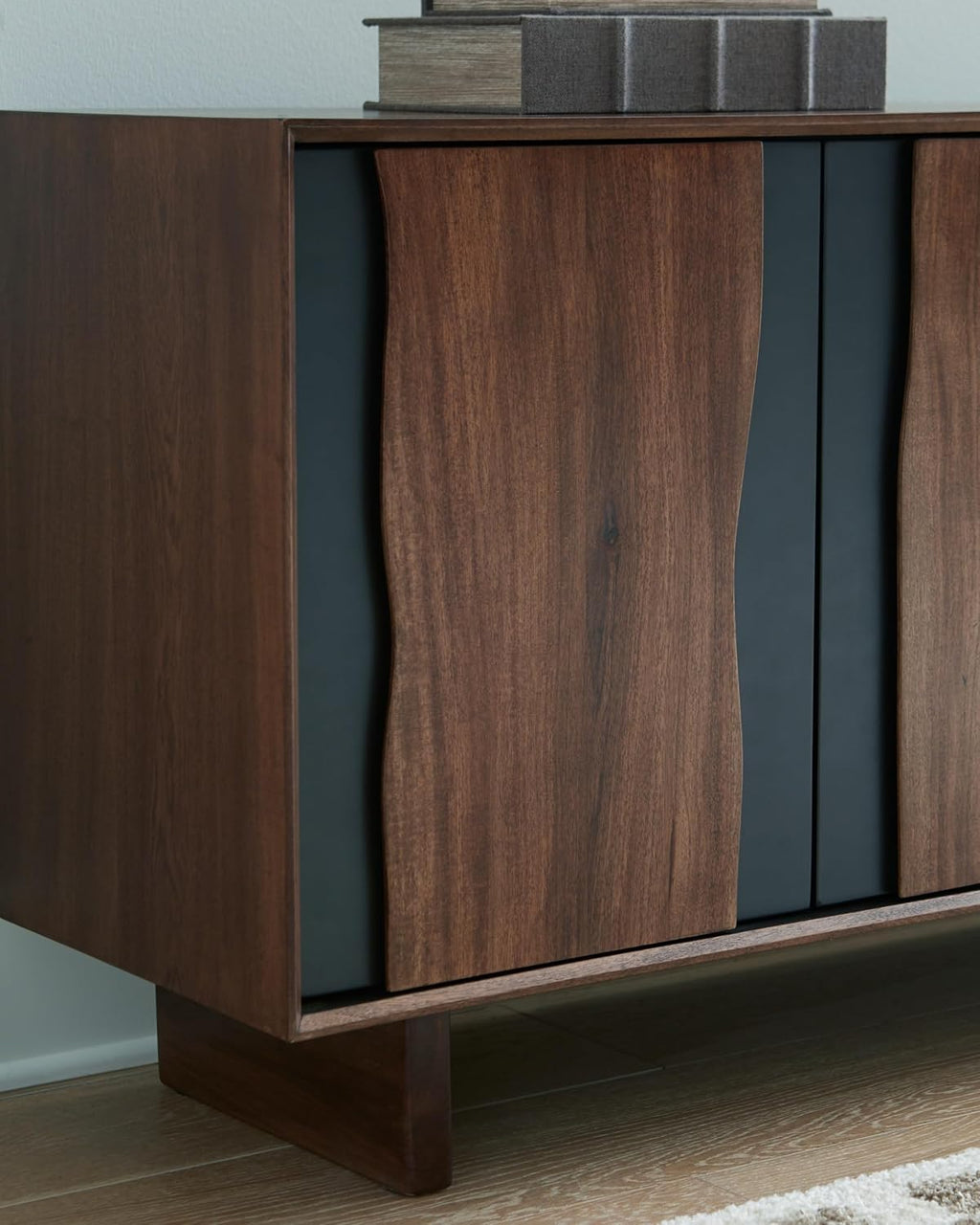 Signature Design by Ashley Welby Accent Cabinet, 71' Live Edge Storage Cabinet, Crafted with Acacia Wood, Acacia Veneer and Engineered Wood, Modern TV Stand Console, Brown/Charcoal