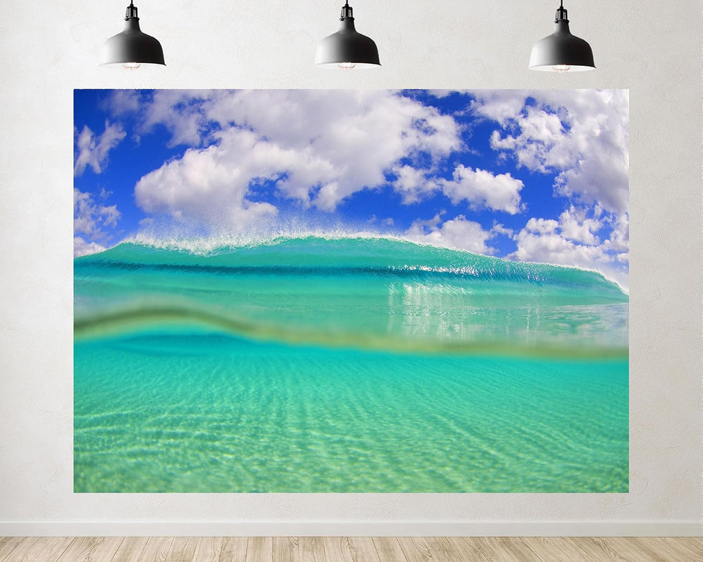 Trykid 20x10ft Turquoise Ocean Wave Backdrop Tropical Clear Water Photography Background Beach Vacation Tapestry Party Decoration Photo Studio Prop Fabric