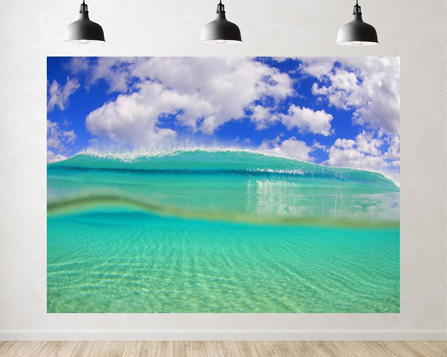 Trykid 20x10ft Turquoise Ocean Wave Backdrop Tropical Clear Water Photography Background Beach Vacation Tapestry Party Decoration Photo Studio Prop Fabric