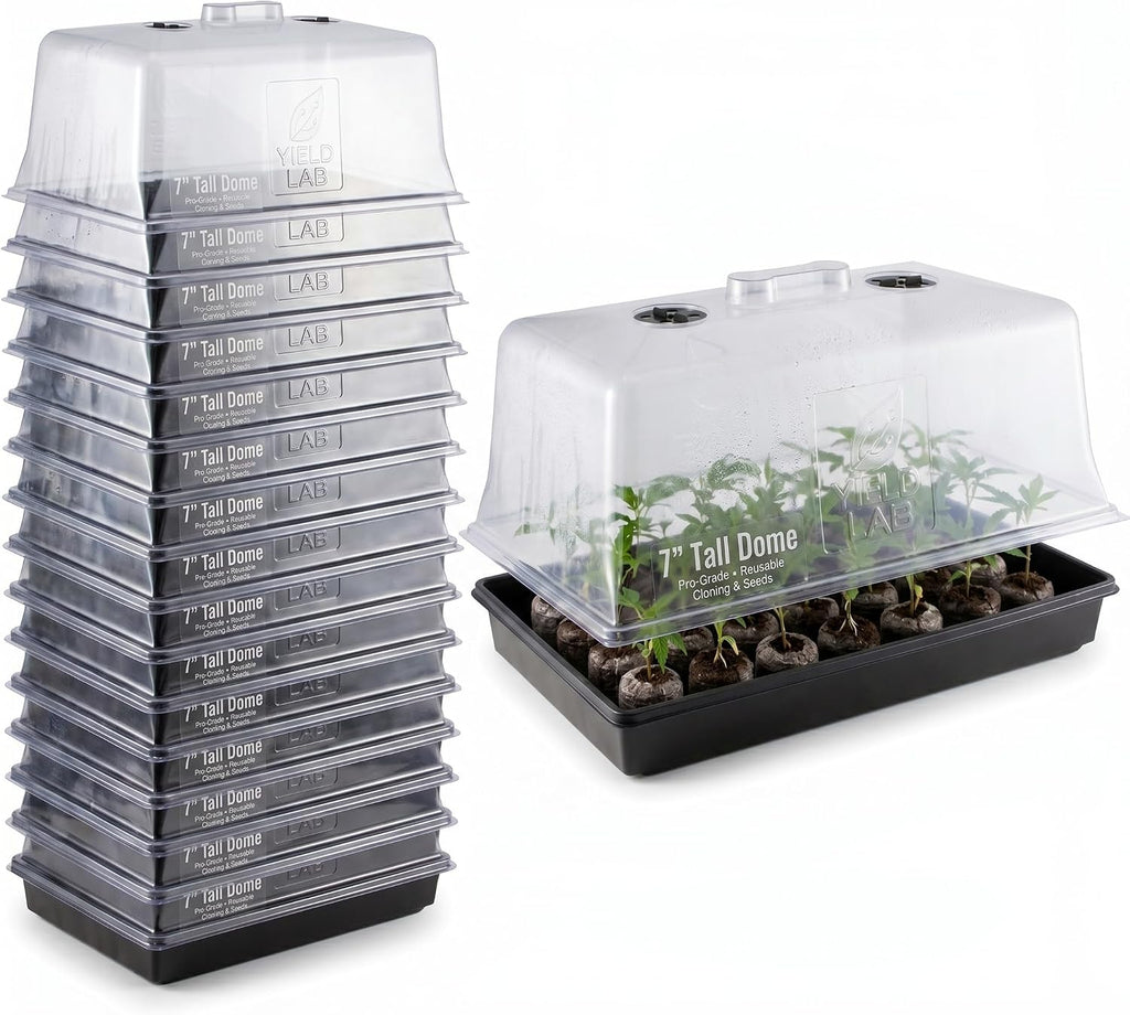 10x20 Humidity Dome with Plant Propagation Trays – 20 Pack Clone Dome - Clone Tray with Humidity Dome for Gardening, Seedling, Microgreens, Germination, Cloning, Soil, and Hydroponics