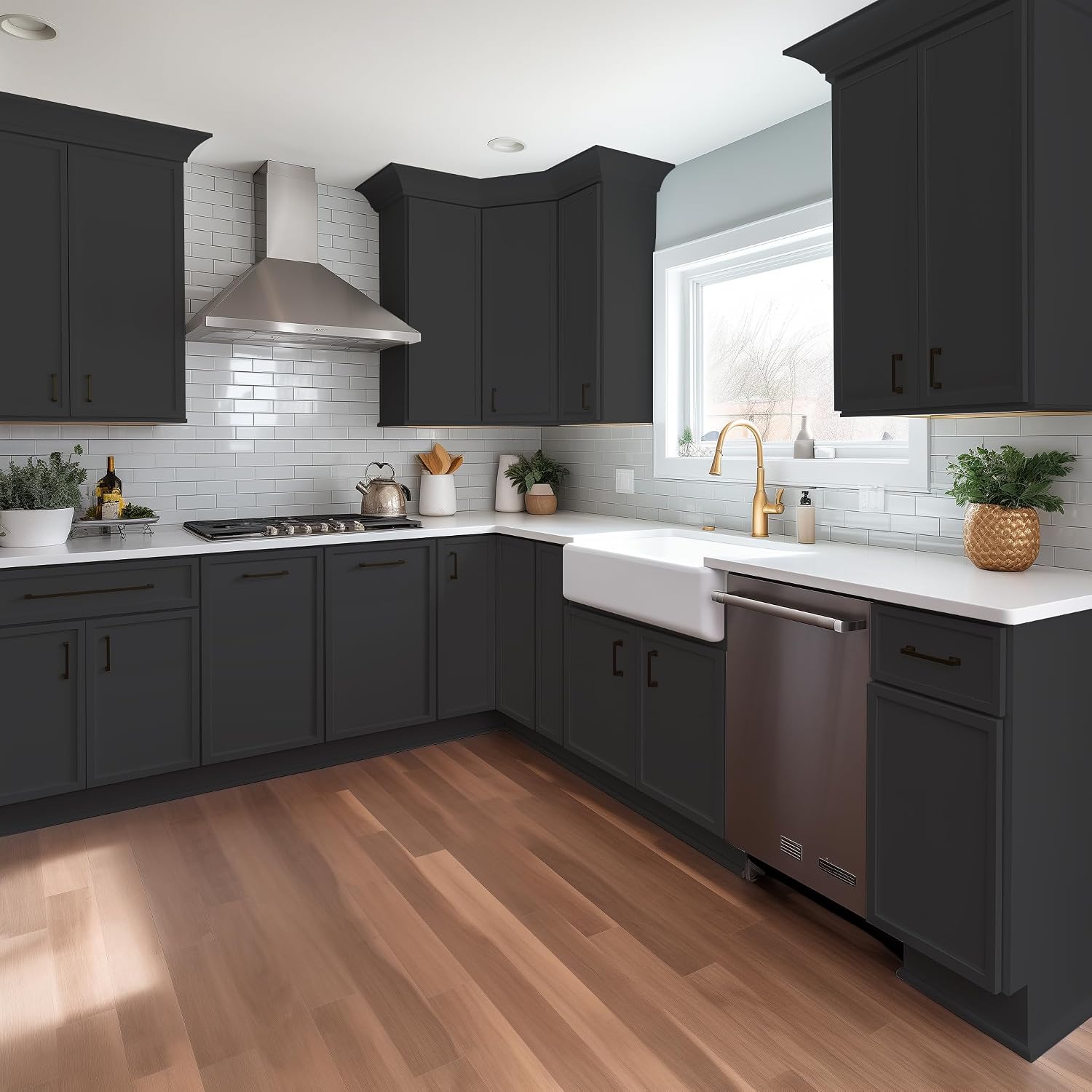33 Inch RTA Kitchen Sink Base Cabinet - Solid Wood Shaker Style Farmhouse Cabinet with Soft Close Doors, Fits 24-30 Inch Undermount Sinks, Ready to Assemble (Black (Slim))