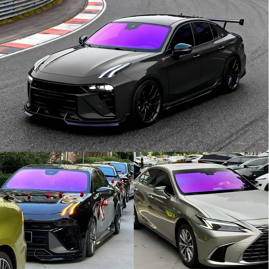 XhuangTech 65% Premium Window Tint Car, 65 Percent VLT Privacy Dreamy Purple Window Film Roll for Car or Home Blocks UV IR Rays, Heat & Glare - Scratch Resistance (60In X 98.4Ft)