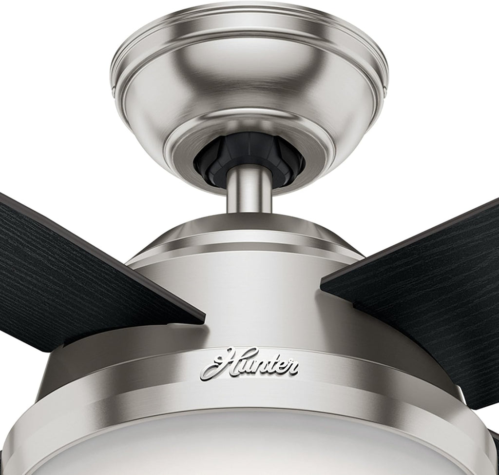 Hunter Fan 44 inch Contemporary Brushed Nickel Finish Indoor Ceiling Fan with LED Light Kit and Remote Control (Renewed)