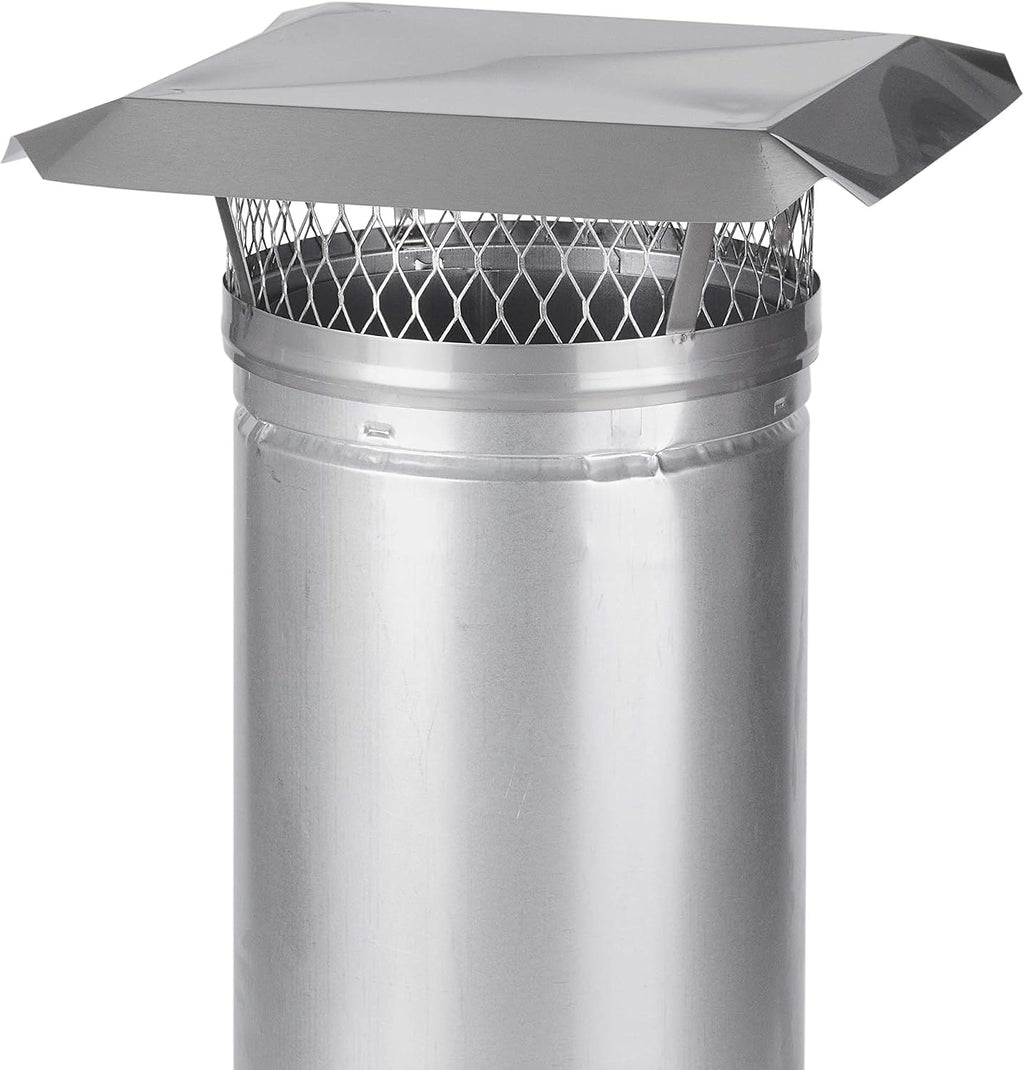 HY-C LC14 Round Stainless Steel Clamp on Single Flue Liner Chimney Cap, 14 Inch, Gray