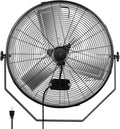 Simple Deluxe 24 Inch Industrial Wall Mount Fan, 3 Speed Commercial Ventilation Metal Fan for Warehouse, Greenhouse, Workshop, Patio, Factory and Basement - High Velocity, black