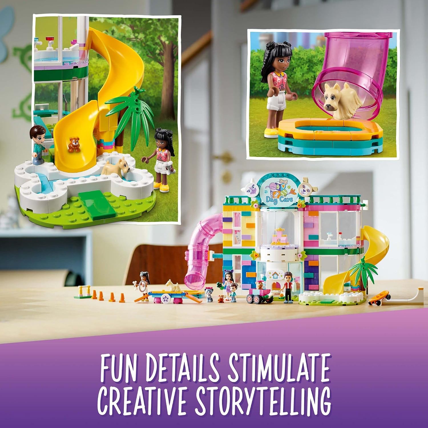 LEGO Friends Pet Day-Care Center 41718 Animal Set, Heartlake City Toy, Birthday Gifts for Kids, Girls and Boys 7 Plus Years Old, with Doggy Figure & 3 Mini Dolls