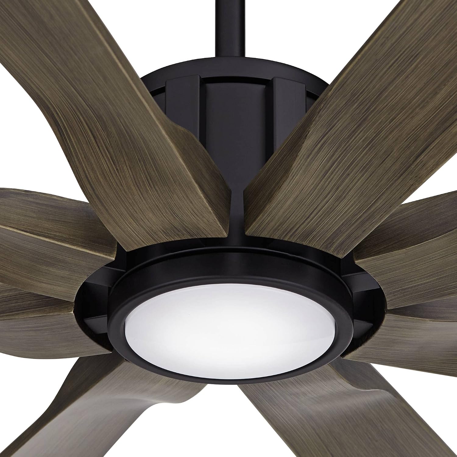 Possini Euro Design 80' Defender Modern Industrial Outdoor Ceiling Fan with Dimmable LED Light Remote Control Matte Black Damp Rated for Patio Exterior House Home Porch Gazebo Garage Barn
