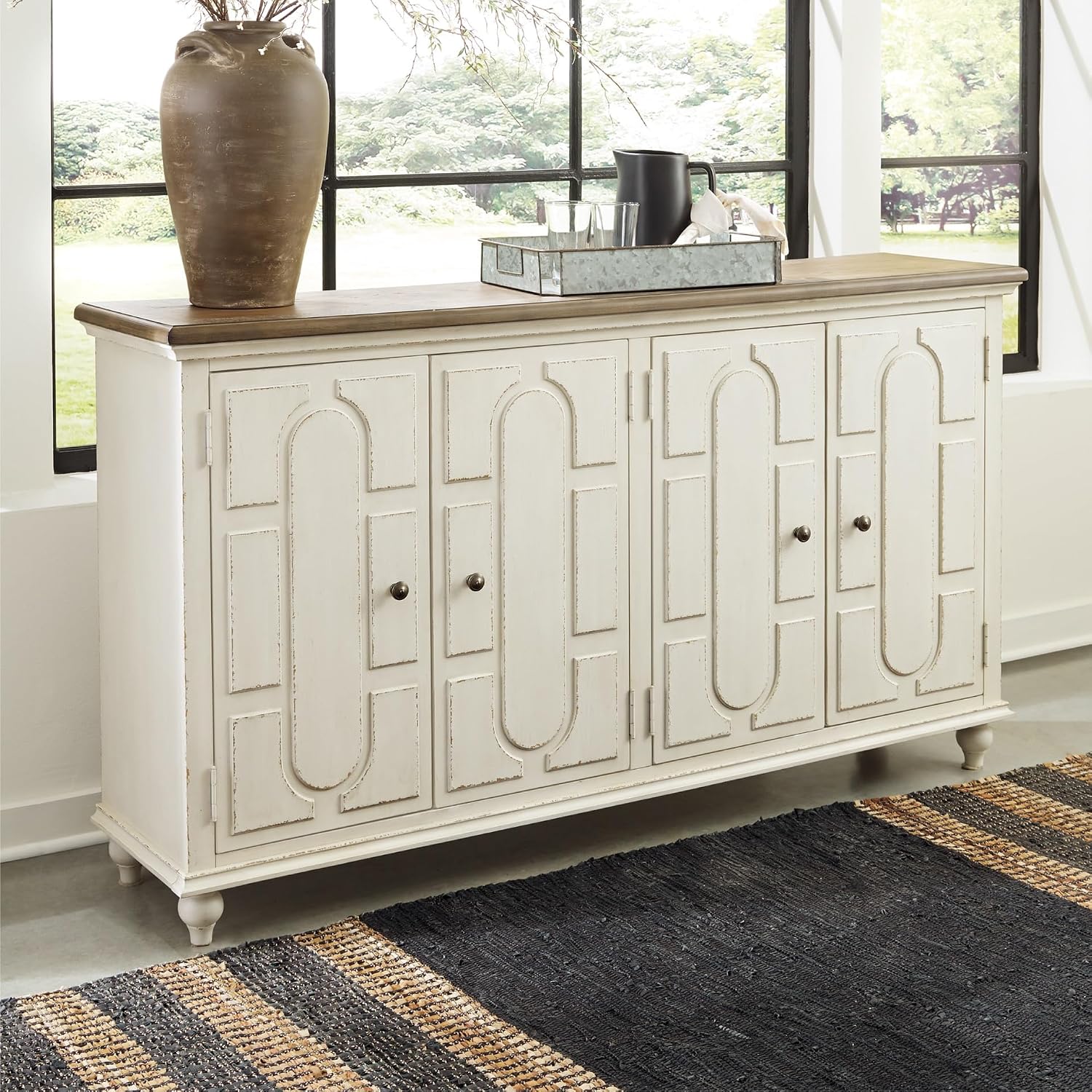 Signature Design by Ashley Roranville French Country Accent Cabinet or Server, White