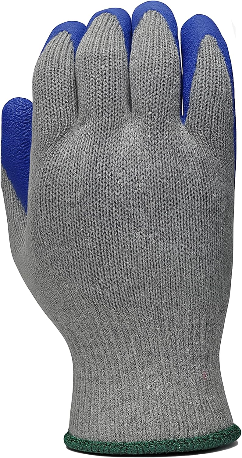 G & F Products G & F Rubber Latex Coated Work Gloves for Construction, Blue, Crinkle Pattern, Men's