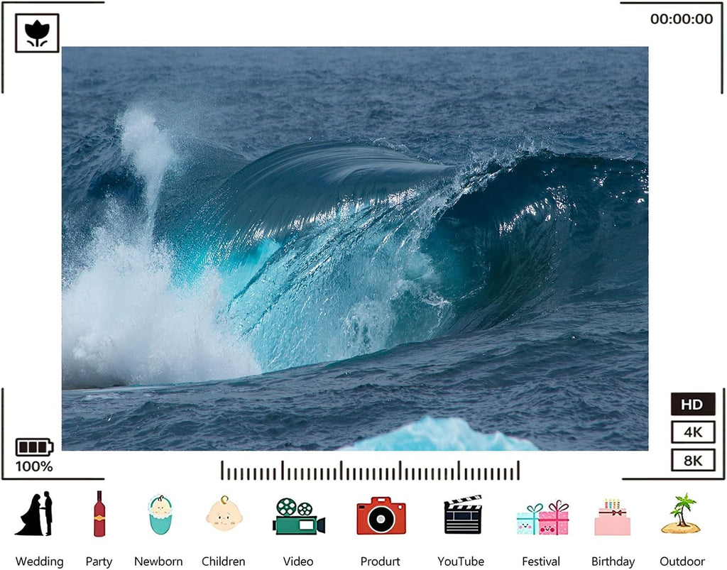 Trykid 20x10ft Turquoise Ocean Wave Backdrop Clear Dynamic Foamy Photography Background Beach Themed Tapestry Party Decoration Photo Studio Prop Fabric