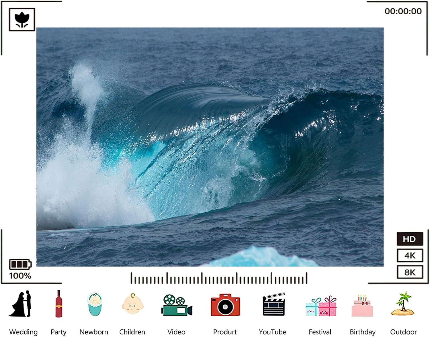 Trykid 20x10ft Turquoise Ocean Wave Backdrop Clear Dynamic Foamy Photography Background Beach Themed Tapestry Party Decoration Photo Studio Prop Fabric
