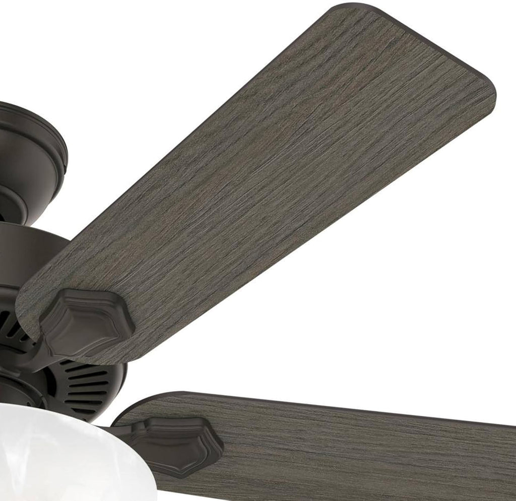Hunter Fan 44 inch Bronze Indoor Ceiling Fan with Light and Pull Chain for Bedroom, Living Room, Office, Basement, Kitchen (Renewed)