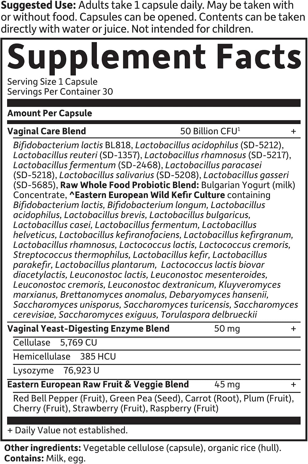 Garden of Life Raw Probiotics Vaginal Care - 50 Billion CFU - 38 Probiotic Strains - Supports Vaginal & Urinary Tract Health - Shelf Stable - 30 Vegetarian Capsules (Pack of 6)