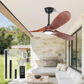 heimo 72 Inch Ceiling Fan with Light and Remote Control, Wood Outdoor Ceiling Fans with Lights Dimmable for Bedroom Living Room Patios Proch Office Rustic Extra Large High Cfm Exterior Fan(Walnut)