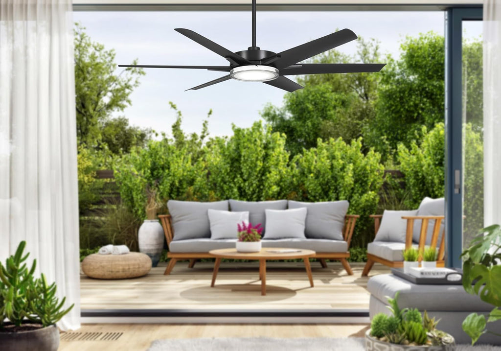 MINKA-AIRE F866L-CL Deco 65' Outdoor Ceiling Fan with LED Lights, Coal
