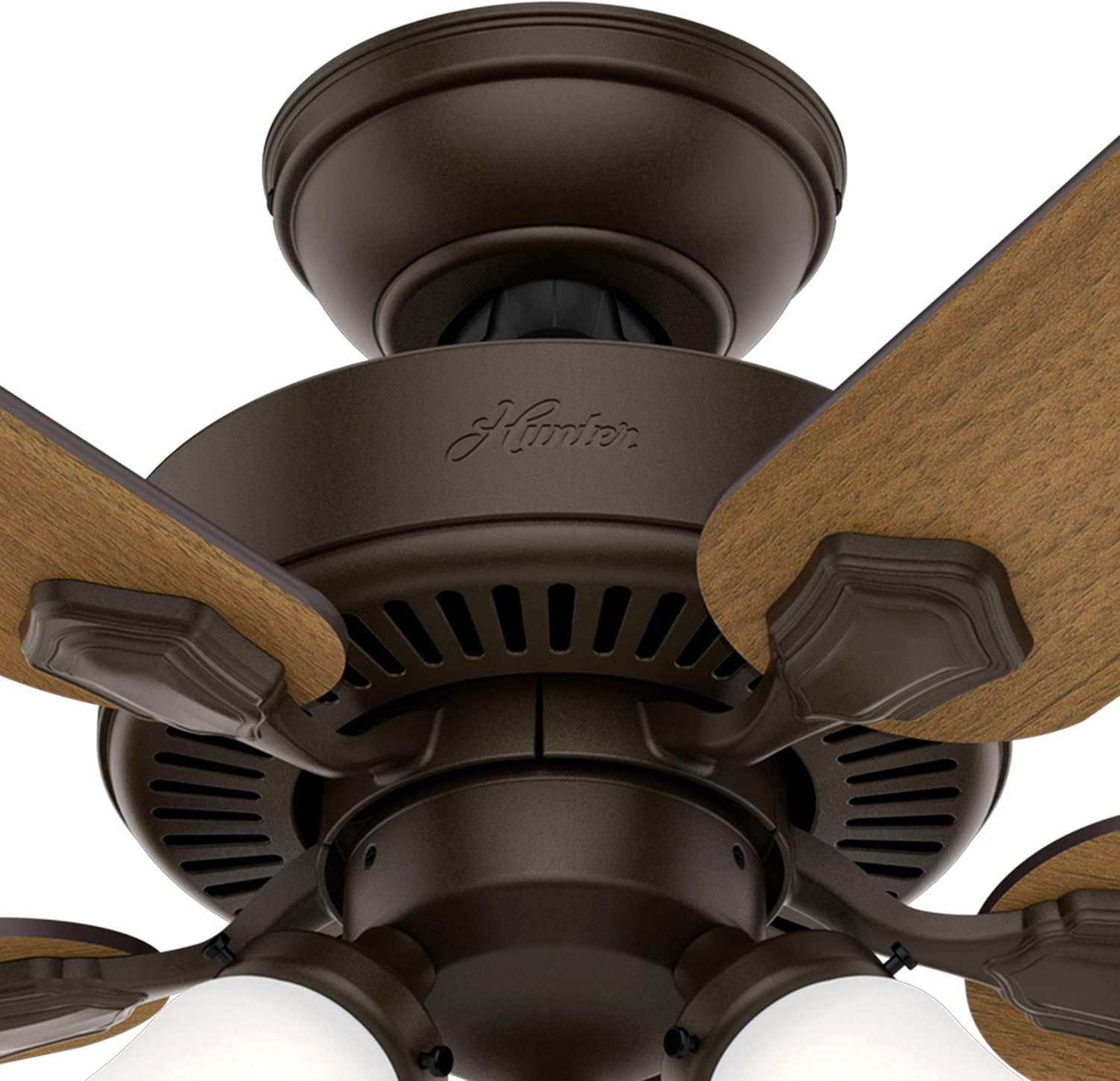 Hunter Fan 52 inch Indoor Traditional New Bronze Ceiling Fan with Light Kit (Renewed)