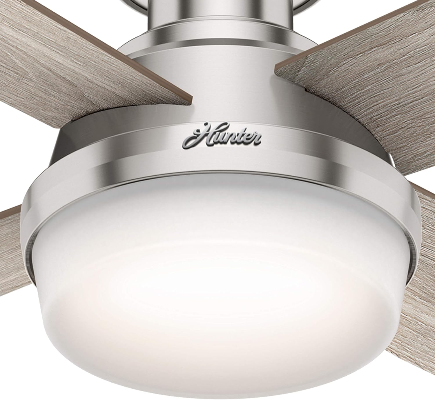 Hunter Fan 52 inch Indoor Ceiling Fan with LED Light, Brushed Nickel Ceiling Fan with Remote for Bedroom, Office or Living Room, 4 Blades (Renewed)