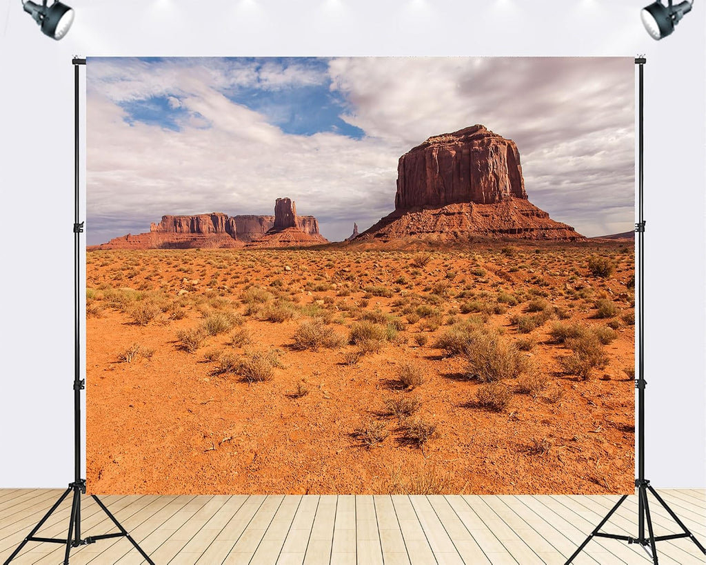 Trykid 20x10ft Red Rock Desert Backdrop Sandstone Buttes Clear Blue Sky Arid Landscape Western Scenery Photography Background Tapestry Party Decoration Photo Studio Prop Fabric