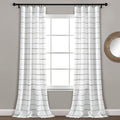 Lush Decor Ombre Stripe Yarn Dyed Cotton Window Curtain Panels, 40' W x 84' L, Gray - Drapes - Light Filtering Curtains for Living Room - Striped Curtains (Pack of 16)