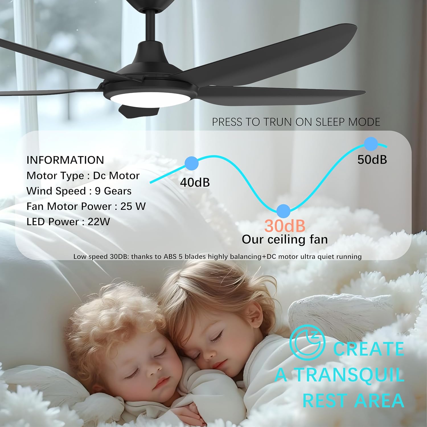 52 Inch Large Outdoor Ceiling Fans with Lights, High CFM Waterproof Blades for Covered Patio, 9 Speed Remote Control Dimmable LED Light, Angled Mount Easy Install