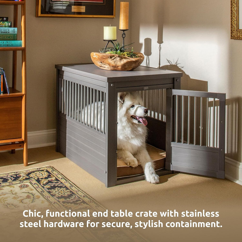 New Age Pet ecoFLEX Pet Crate/End Table, Large, Grey