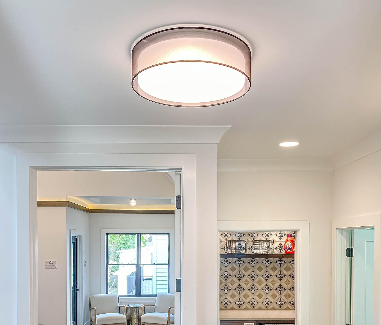 Maxim Lighting Prime 3-Light Flush Mount | GC Finish | Hallway Flush Mount Ceiling Light | 10220GC