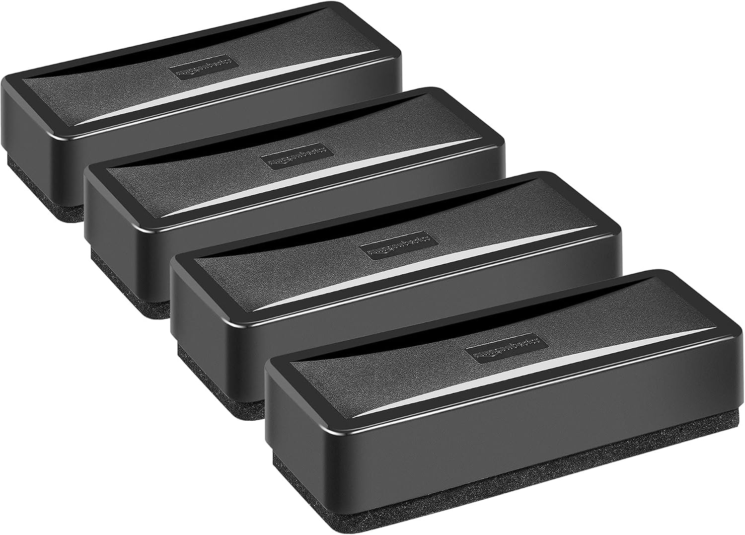 Amazon Basics Dry-Erase Whiteboard Erasers with Soft Pile, for School, Office, Home, and Classroom, Black, 48-Pack