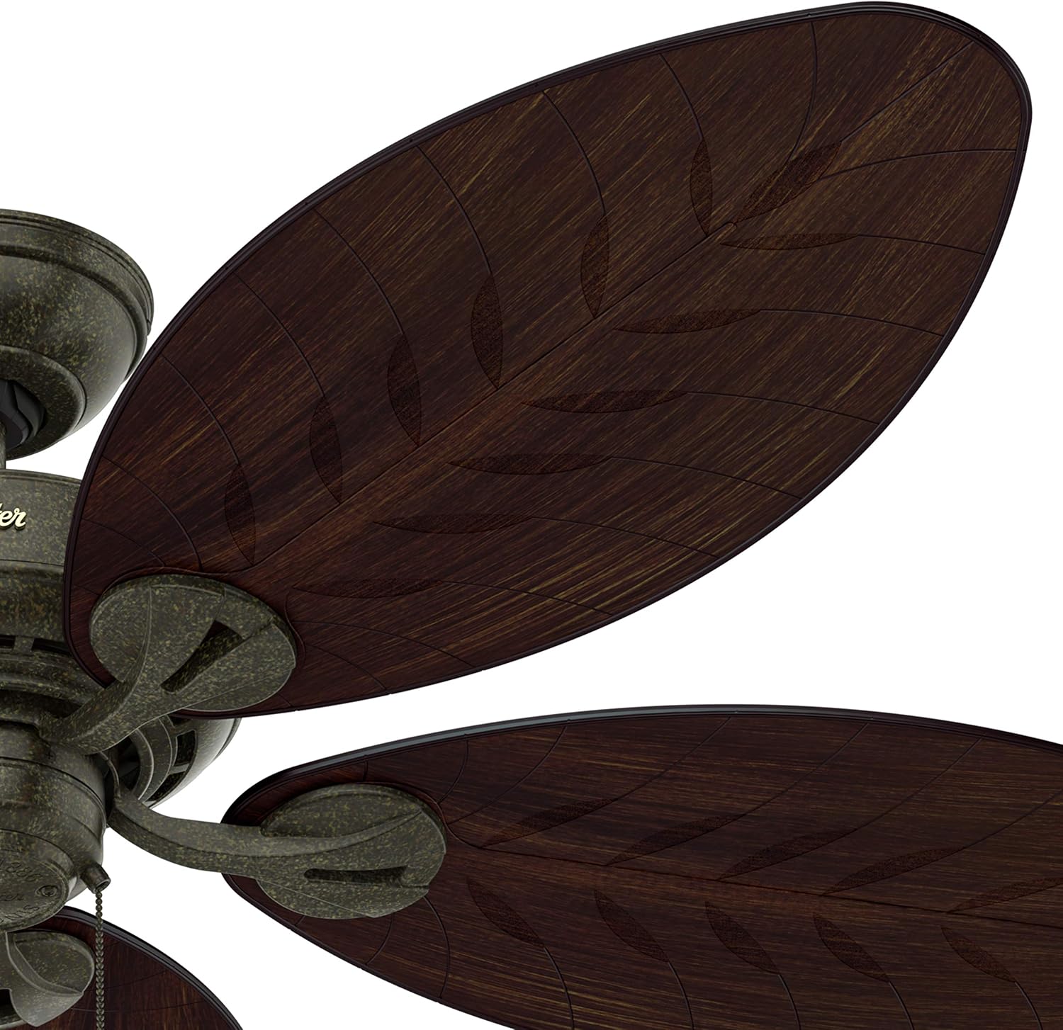 Hunter Fan 54 inch Contemporary Provencal Gold Outdoor Ceiling Fan and Pull Chain (Renewed)