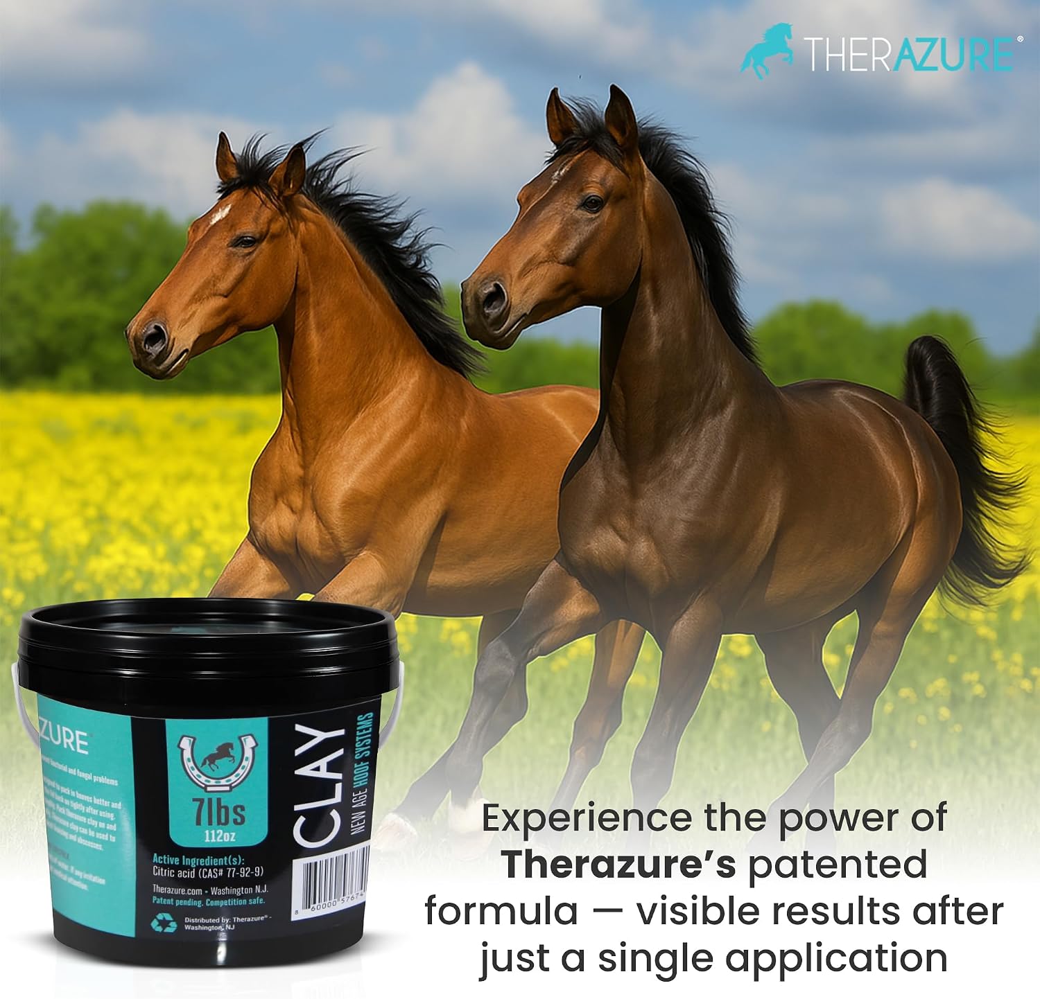 *New Heat Resistant Formula* Horse Hoof Thrush Treatment Clay and White Line Equine Care: Effective on Horses, Cows, Goats, Sheep, Pigs and All Hooved Animals-7lb Bucket