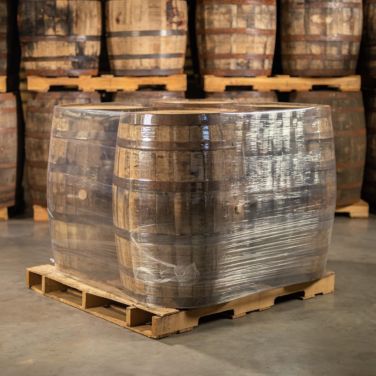 Midwest Barrel Company Authentic Bourbon/Whiskey Barrel (53 Gallon) Used Genuine American White Oak Wood Barrel for Decoration, Furniture & DIY Projects - 6 Barrels