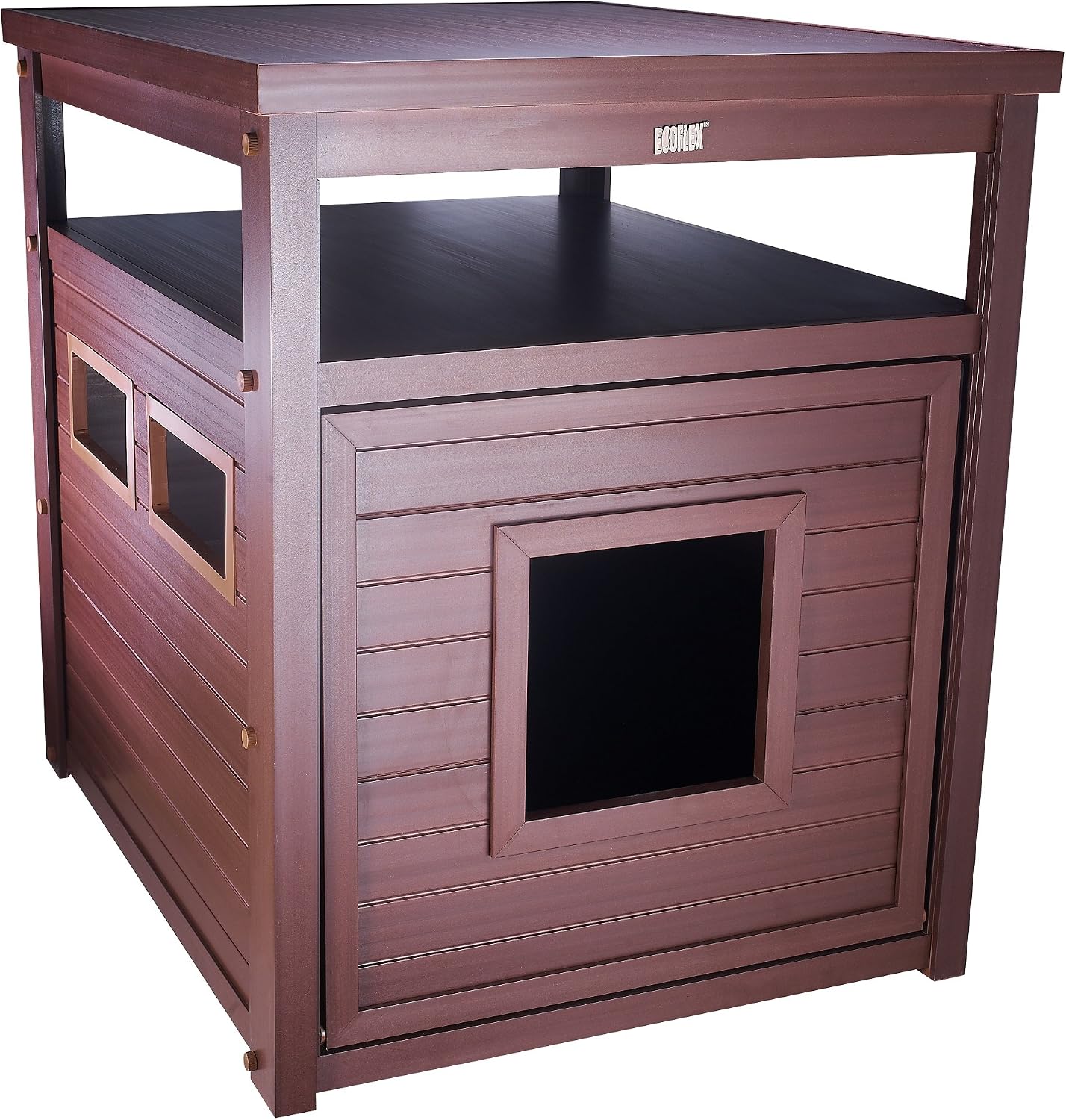 New Age Pet ECOFLEX Litter Loo Standard & Jumbo Sizes, 4 Colors, Moisture and Odor Resistant Enclosure & End Table, No‑Tools Assembly, 10 Year Warranty, Russet Brown, Jumbo