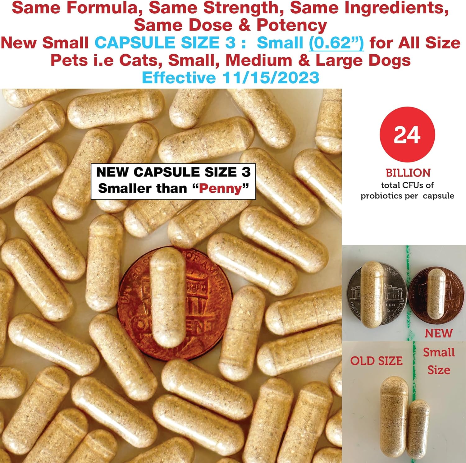 Azovast Plus Kidney Health Supplement for Dogs & Cats -24 Billion CFU- NO Refrigeration Required - Help Support Kidney Function & Manage Renal Toxins - Renal Care Supplement Capsule(U.S.A) (240 Caps)