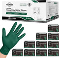 TitanFlex Heavy Duty Industrial Nitrile Gloves with Raised Diamond Texture, 6-mil, Latex Free (Dark Green/Yellow)