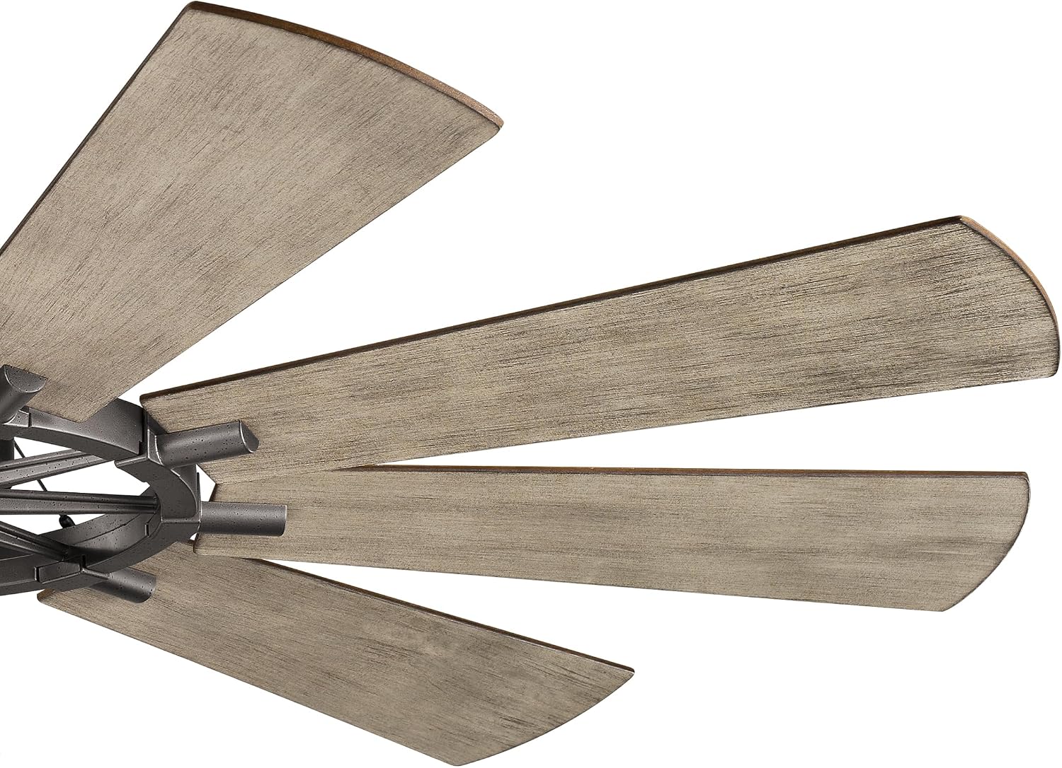 Kichler Gentry XL 65' Ceiling Fan with Lights, 1-Light LED, 3000K, 9-Blade Modern Industrial Fan for Bedroom in Anvil Iron, (65' W x 16.5' H), 300265AVI