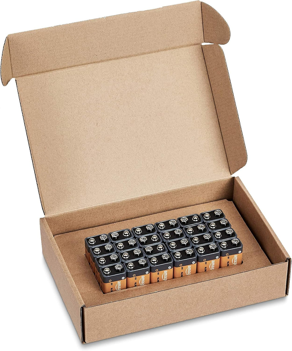 Amazon Basics 192-Count 9V Long-Lasting All-Purpose Alkaline Batteries for Smoke Detector, 5-Year Shelf Life (8 Packs of 24)