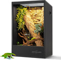 REPTI ZOO 67 Gallon PVC Tall Reptile Tank, 24 x18x36 inch Large Reptile Terrarium for Gecko Lizard Chameleon Frog Snake, Enclosure Habitat with Sliding Door & Top Screen Ventilation