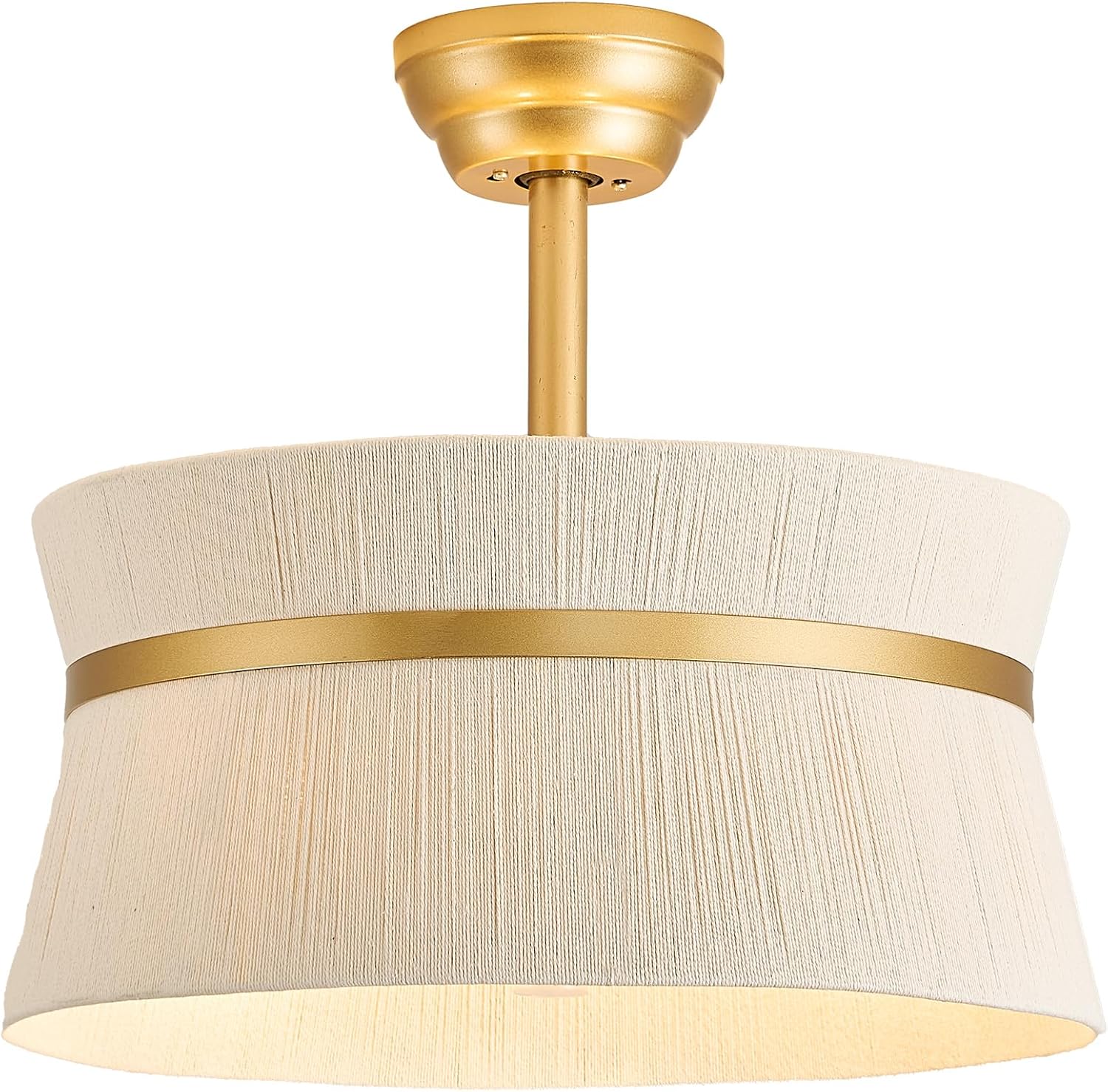 Boho Caged Ceiling Fan with Light，Rattan Fandelier Ceiling Fan with Light and Remote Control, Coastal Chandelier Fan for Bedroom, Living Room,Kitchen,Foyer(20 Inch, 6 Speed, Timing Adjustable Height)
