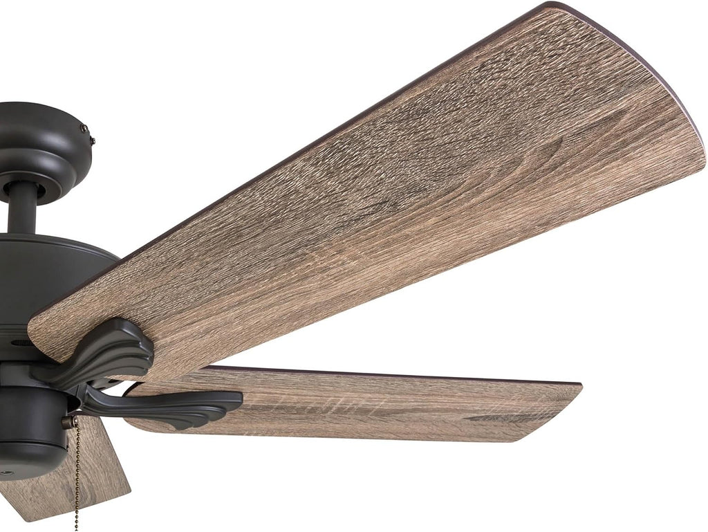 Prominence Home Glencrest, 52 Inch Farmhouse Ceiling Fan with No Light, Remote Control, Three Mounting Options, 5 Dual Finish Blades, Reversible Motor - 50682-01 (Bronze)