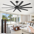 Fanbulous 65 Inch Large Ceiling Fan Without Light, Modern Indoor/Outdoor Ceiling Fans No Light with Remote,6-Speed Reversible Quiet DC Motor, 10 Blade for Bedroom,Living Room,Patio,Garage(Black)