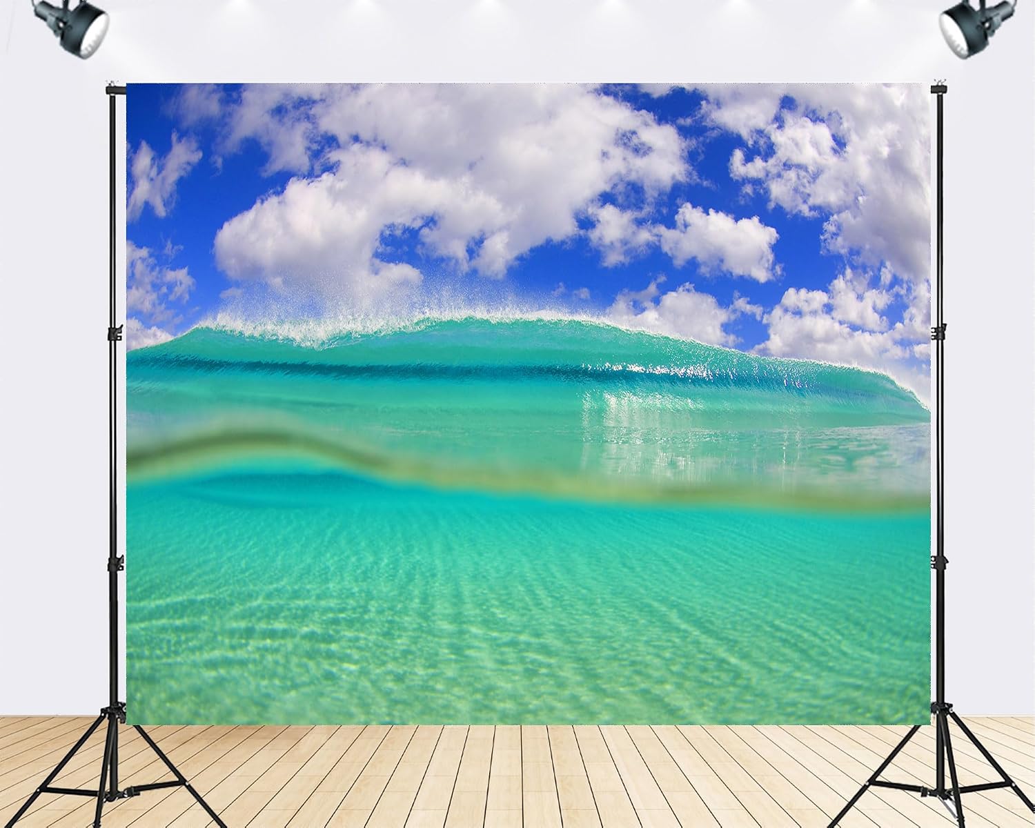 Trykid 20x10ft Turquoise Ocean Wave Backdrop Tropical Clear Water Photography Background Beach Vacation Tapestry Party Decoration Photo Studio Prop Fabric