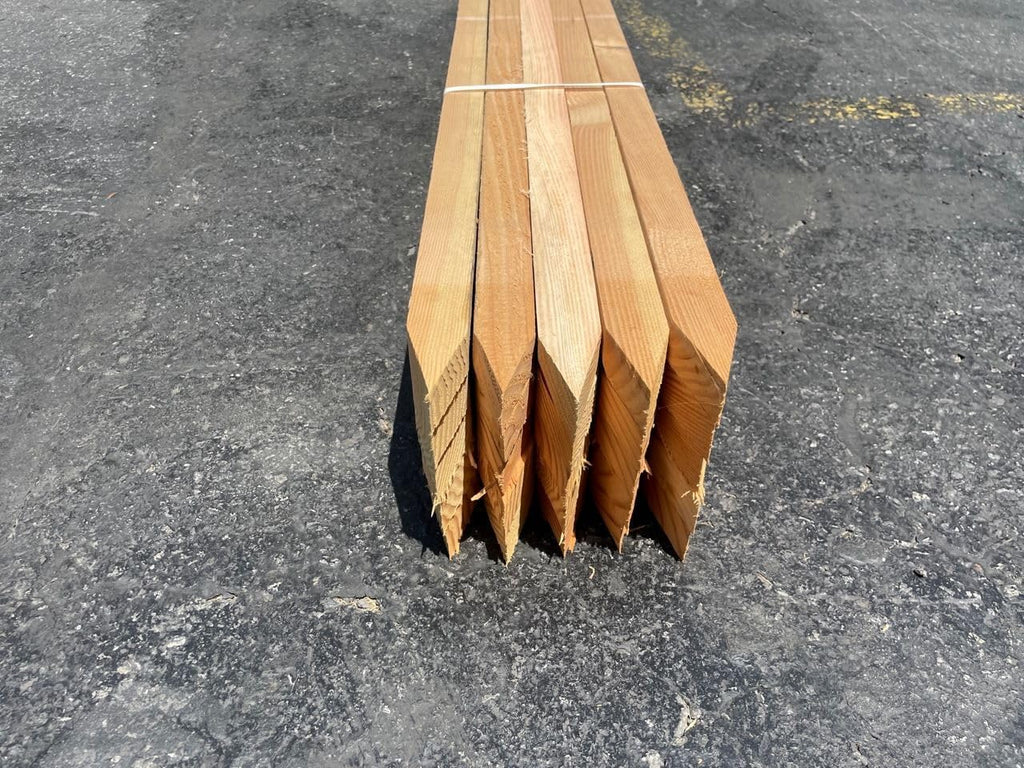 Sandbaggy 48' Wooden Grading Stakes - Made in The USA - 2' Thick Heavy Duty for Construction, Gardening, Surveying, Concrete Forms - Douglas Fir Wood (750 Stakes - 1 Pallet, 2' x 2' x 48')