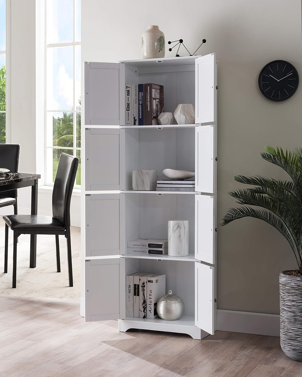 Kings Brand Furniture - Lyons 4-Tier 68' Kitchen Pantry Storage Cabinet with 8 Doors, White